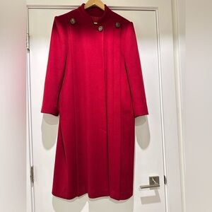 Lindzon Vintage 1980s Red Long Overcoat for Woman
